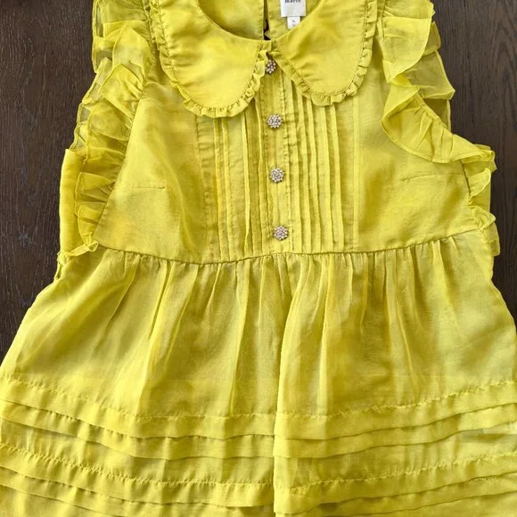ANTHROPOLOGIE'S Maeve Peter Pan Collar Sheer Pintuck Babydoll Tank - Picture 5 of 9